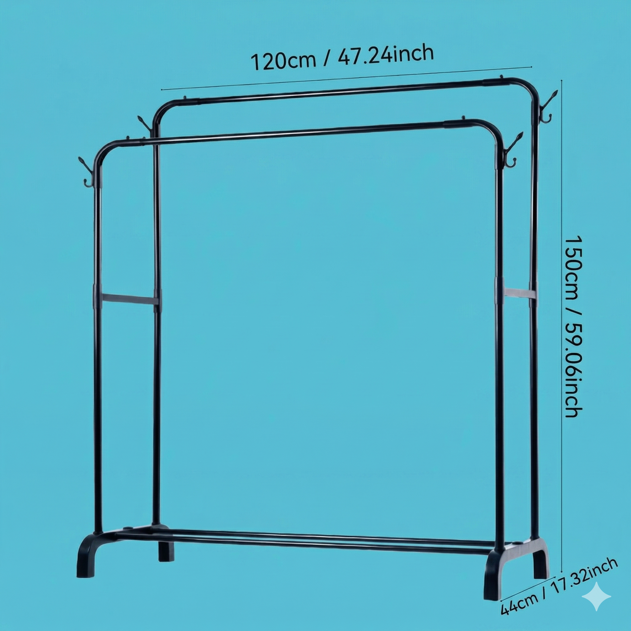 Heavy-Duty Double Pole Garment Rack